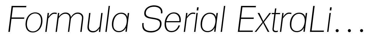 Formula Serial ExtraLight Italic
